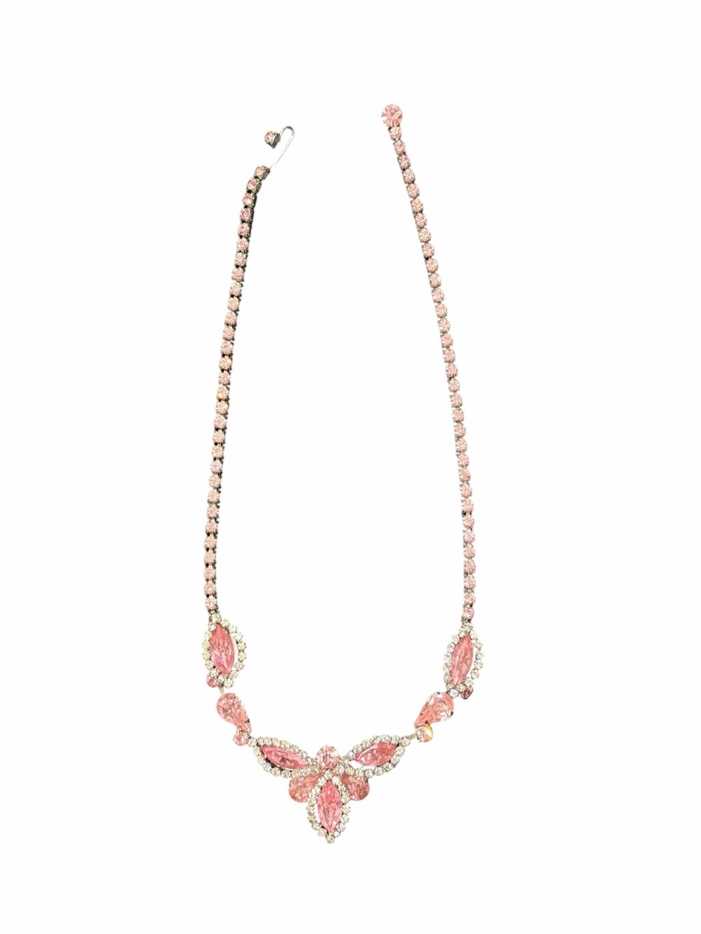Albert Weiss Blush Pink Crystal Drop Necklace